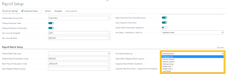 To sort batch payroll