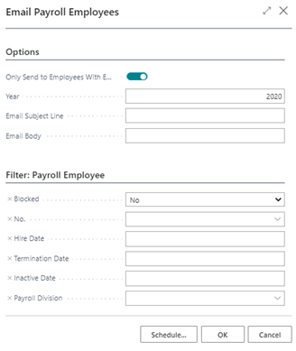 Send email to payroll employees