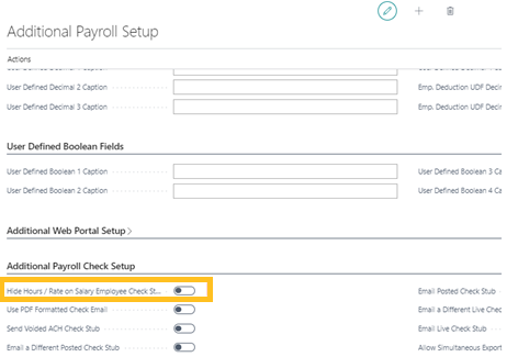 Hide Hours / Rate on Salary Employee Check Stub