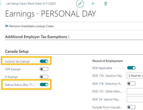 Option 2 – Payroll Code Setup