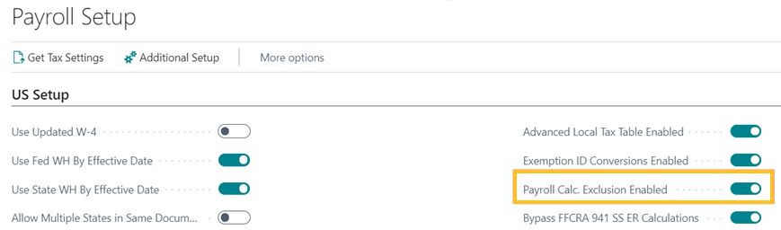 Payroll calculation exclusion