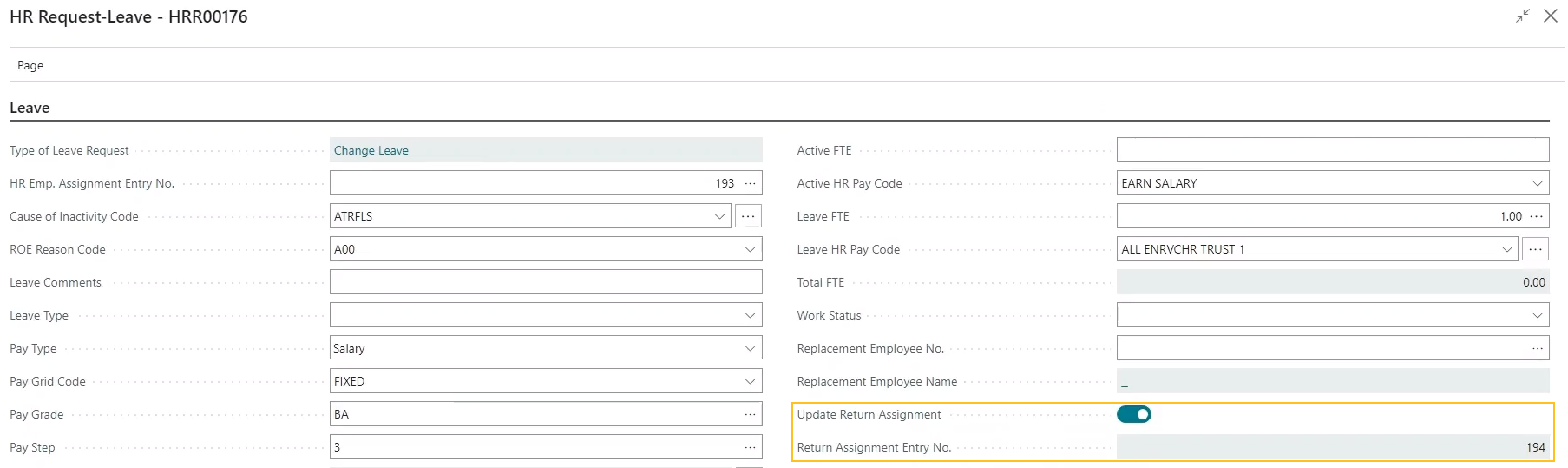 HR Request-Leave - Full Return page Calculation End Date field