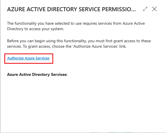 Shows the AZURE ACTIVE DIRECTORY SERVICE PERMISSIONS page