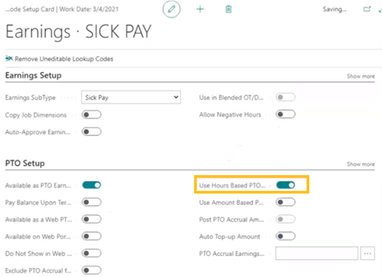 PTO setup increased decimal places