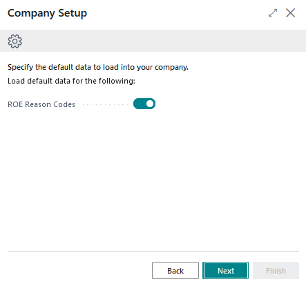 Company Setup ROE Reason Codes