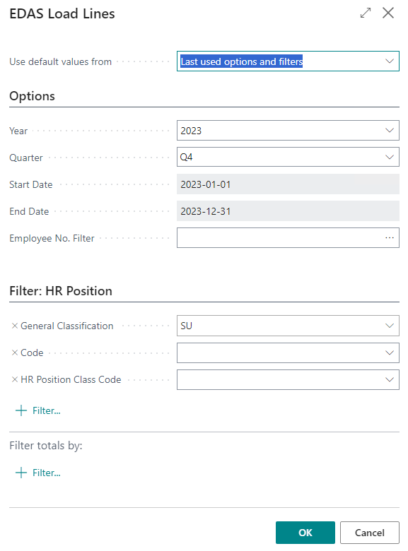 EDAS Load Lines page