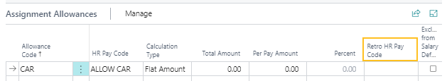 HR request Details page Assignment Allowances part