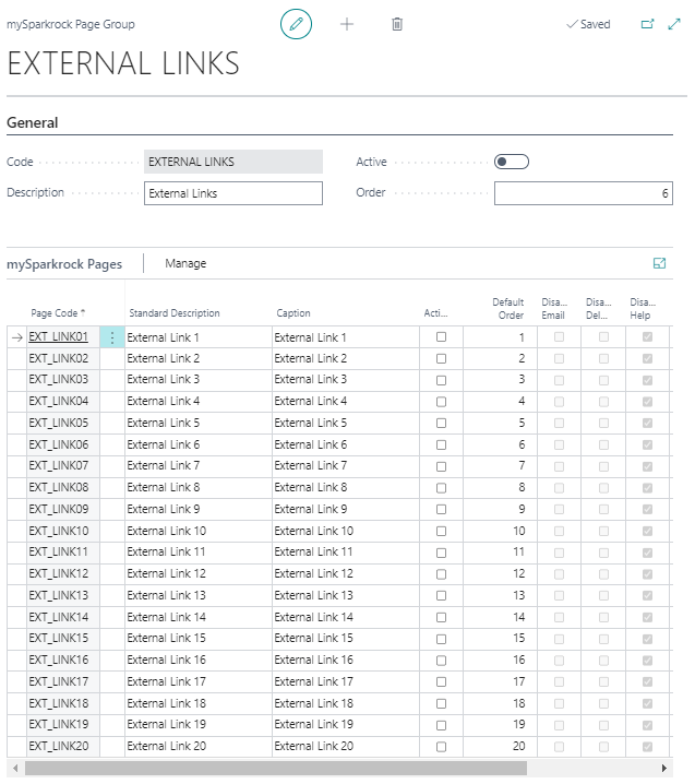 mySparkrock Page Group External Links