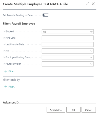 Create multiple employee prenote file