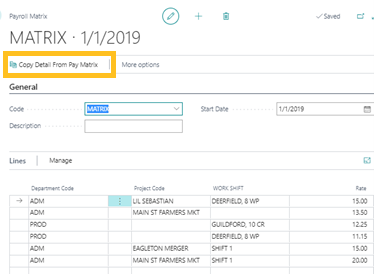 Copy Detail From Pay Matrix