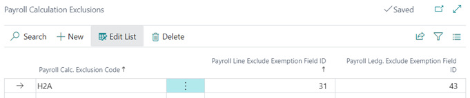 Payroll calculation exclusion