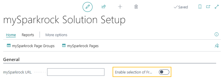 mySparkrock Solution Setup page Enable selection of French language field