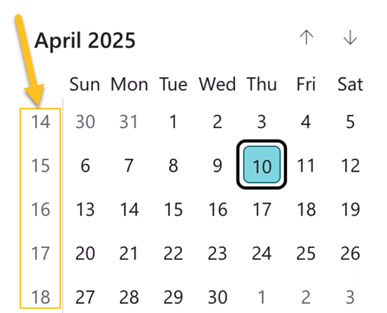Display week numbers in calendars