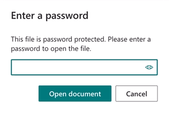 Enter a password dialog box