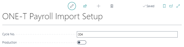 ONE-T Payroll Import Setup page