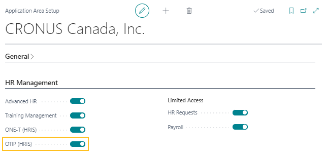 OTIP (HRIS) Application Area