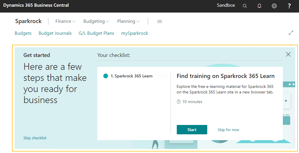 Sparkrock 365 Learn Guided Experience