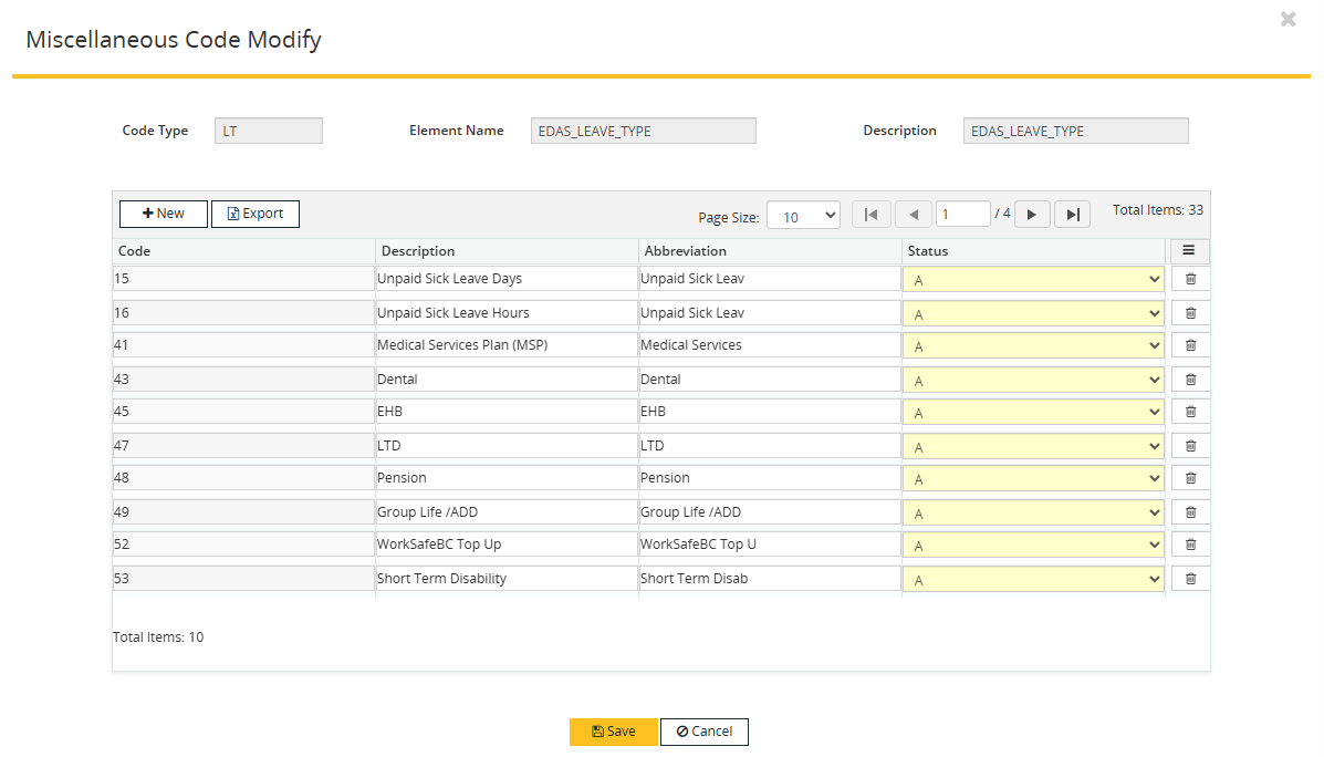 Miscellaneous Code Modify page LT