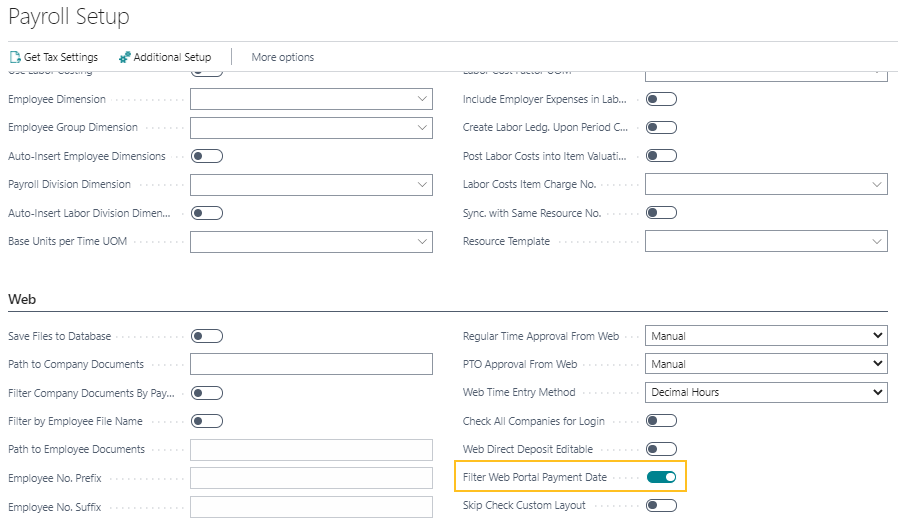 Filter web portal payment date