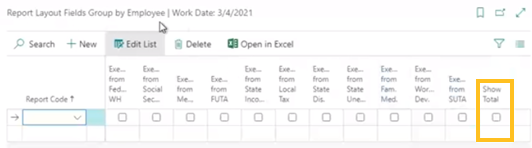 Show Total in field selection report