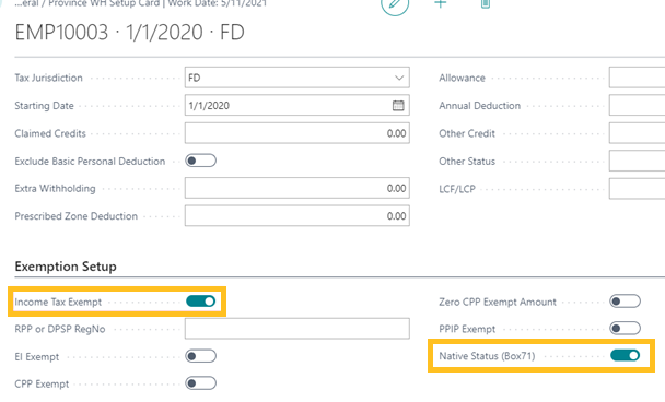 Option 1 – Employee Withholding Setup