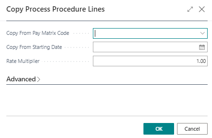 Copy Detail From Pay Matrix