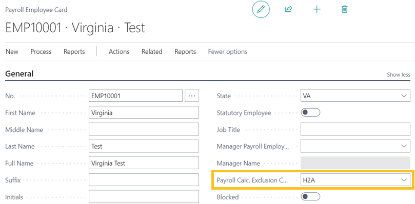 Payroll calculation exclusion