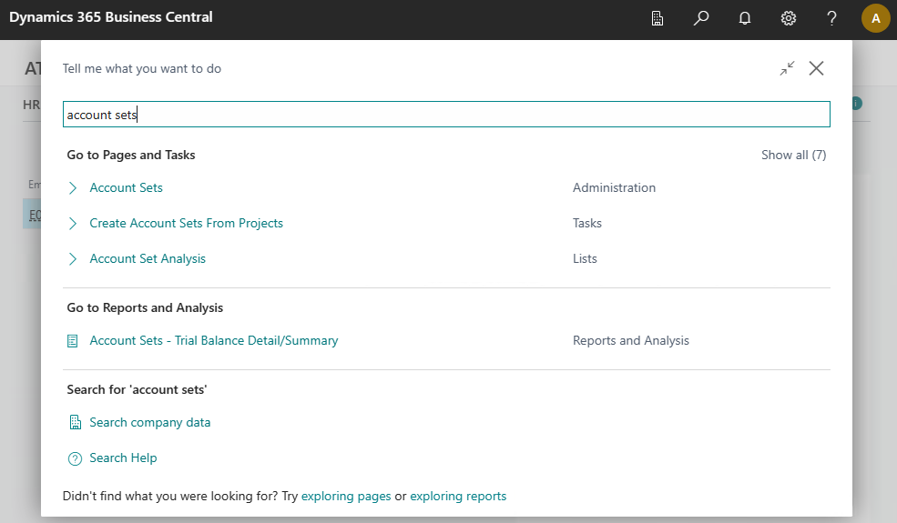 Tell Me Account Sets - Trial Balance Detail/Summary